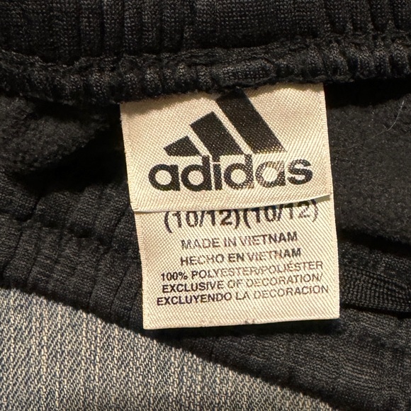 (YM) Boys Adidas Tapered Leg Double Side Striped Sweatpants - Picture 7 of 8
